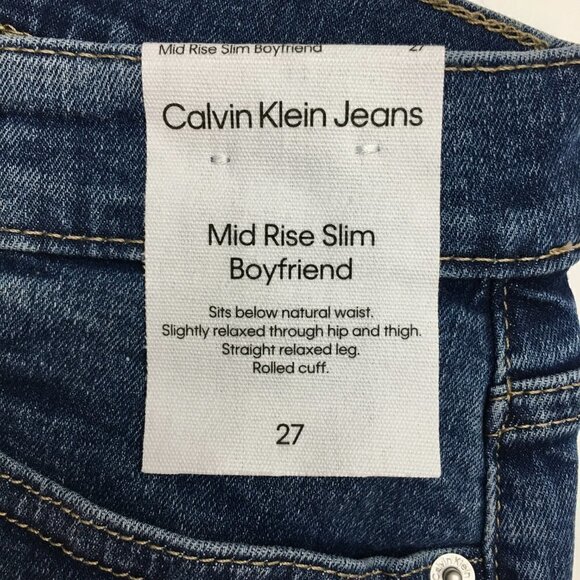 NEW Calvin Klein Women's Jeans Mid Rise Slim Fit Boyfriend Button Fly 27 x 29" - Picture 4 of 12